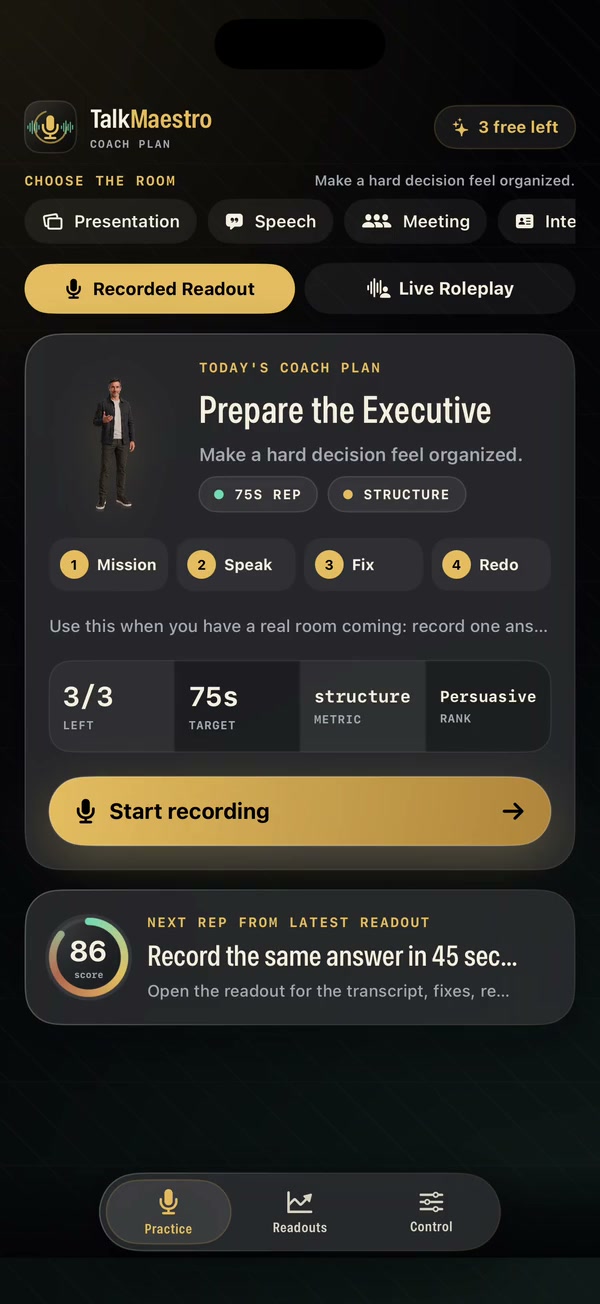 TalkMaestro product interface