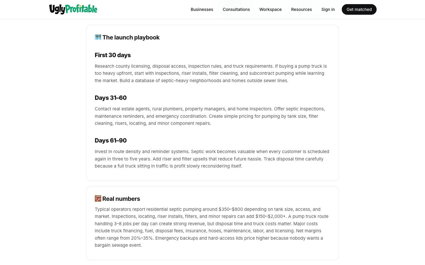 UglyProfitable product interface