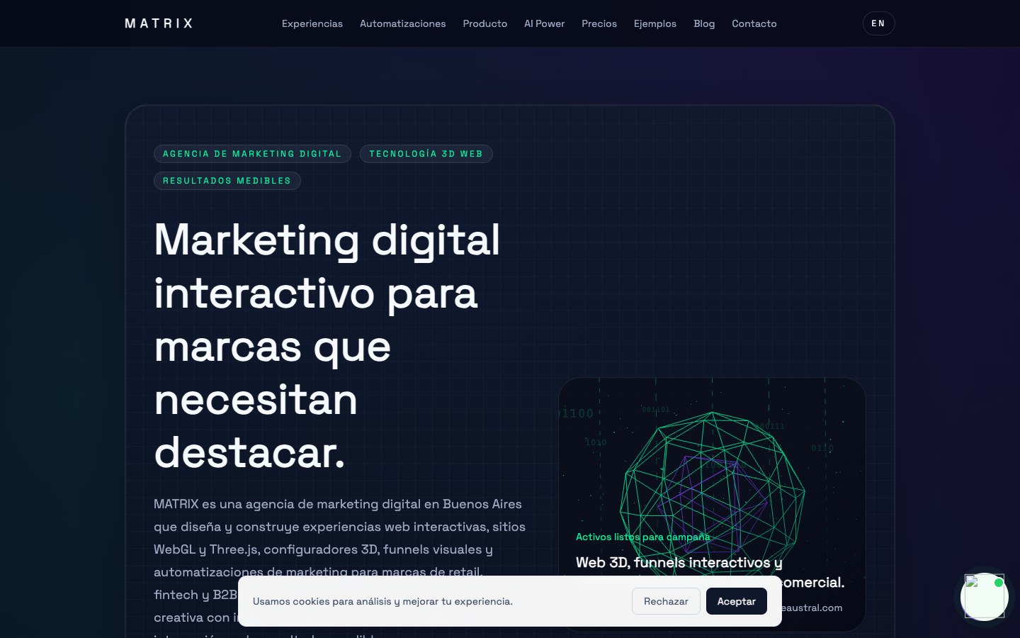 Matrix Agencia interface view 3