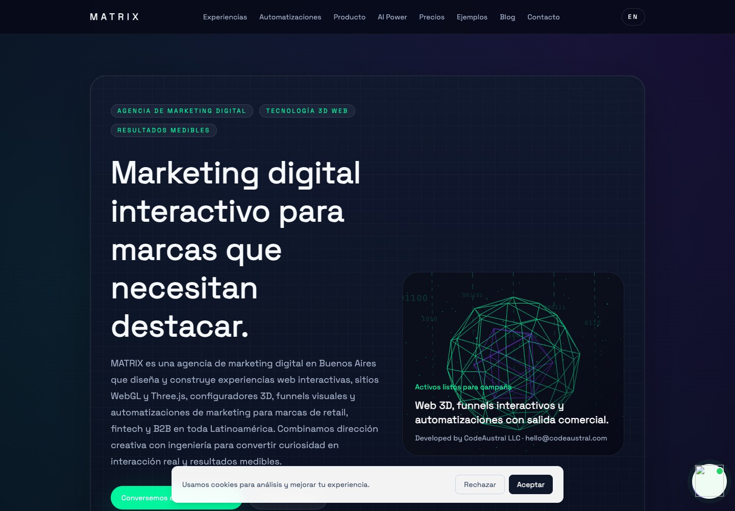 Matrix Agencia interface view 2
