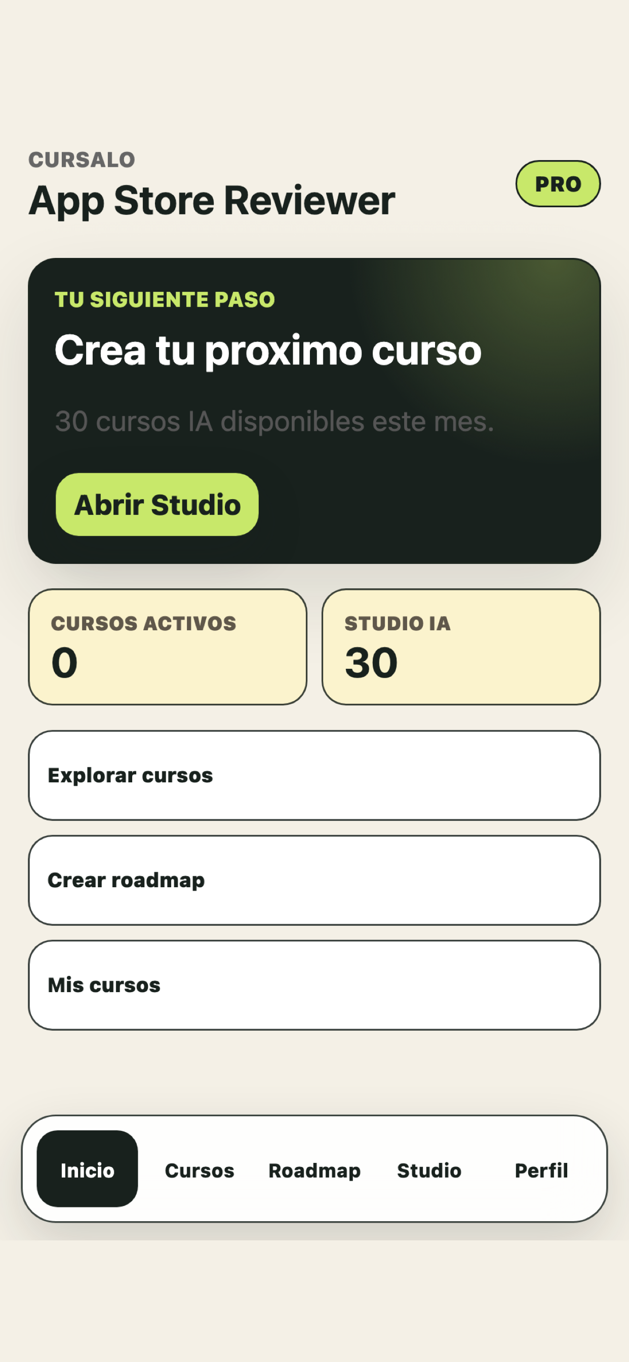Cursalo interface view 3