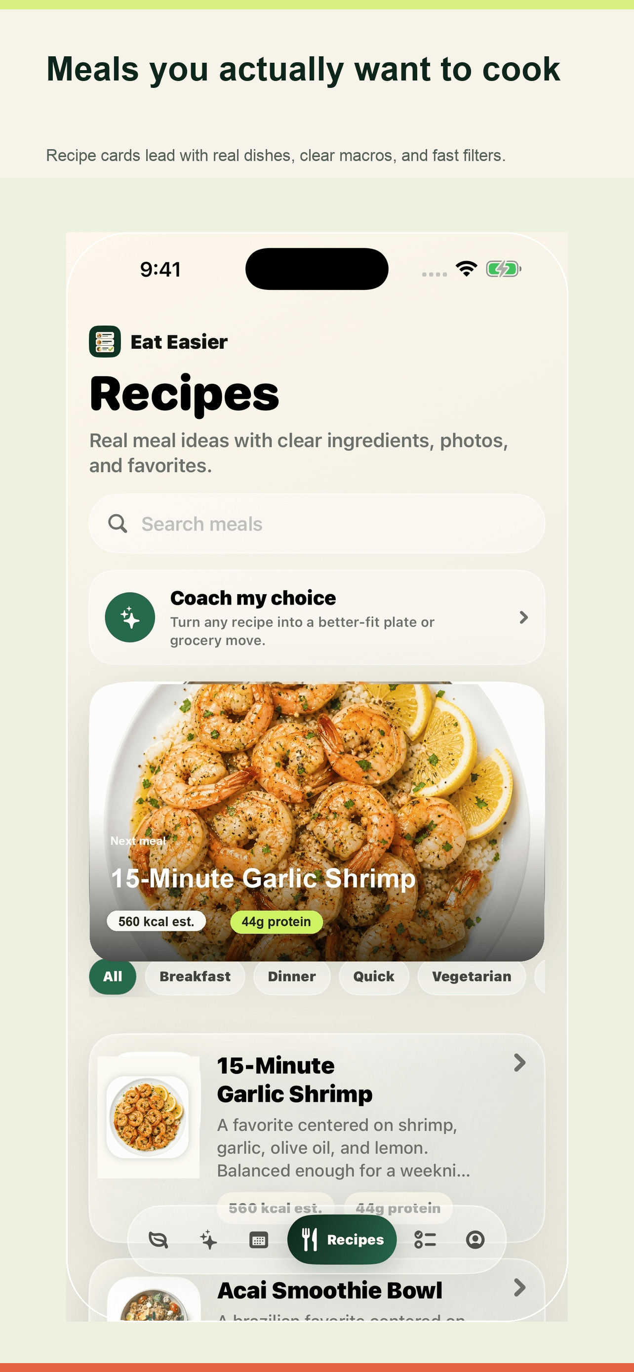 EatEasier interface view 3