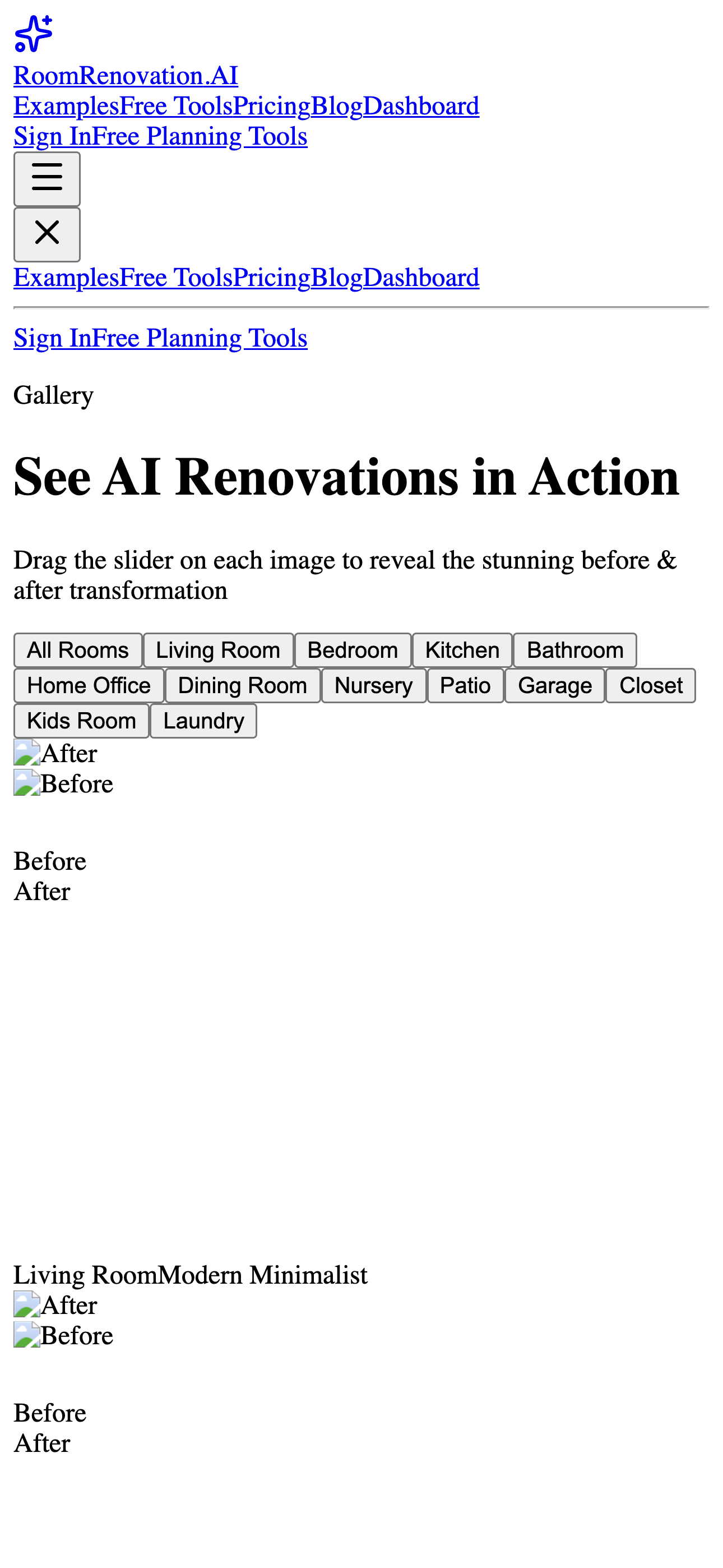 RoomRenovation AI interface view 3