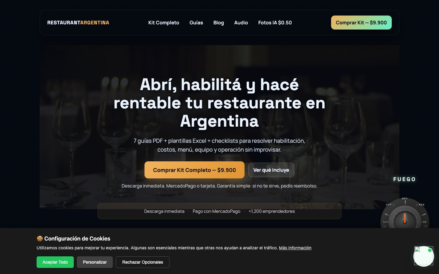 Restaurant Argentina interface view 3