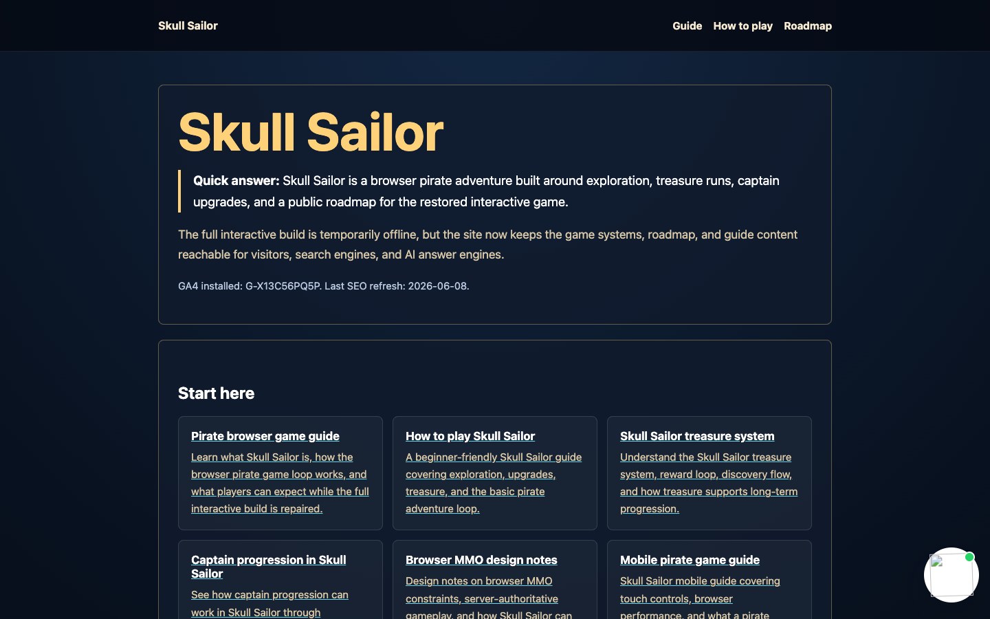Skull Sailor interface view 3